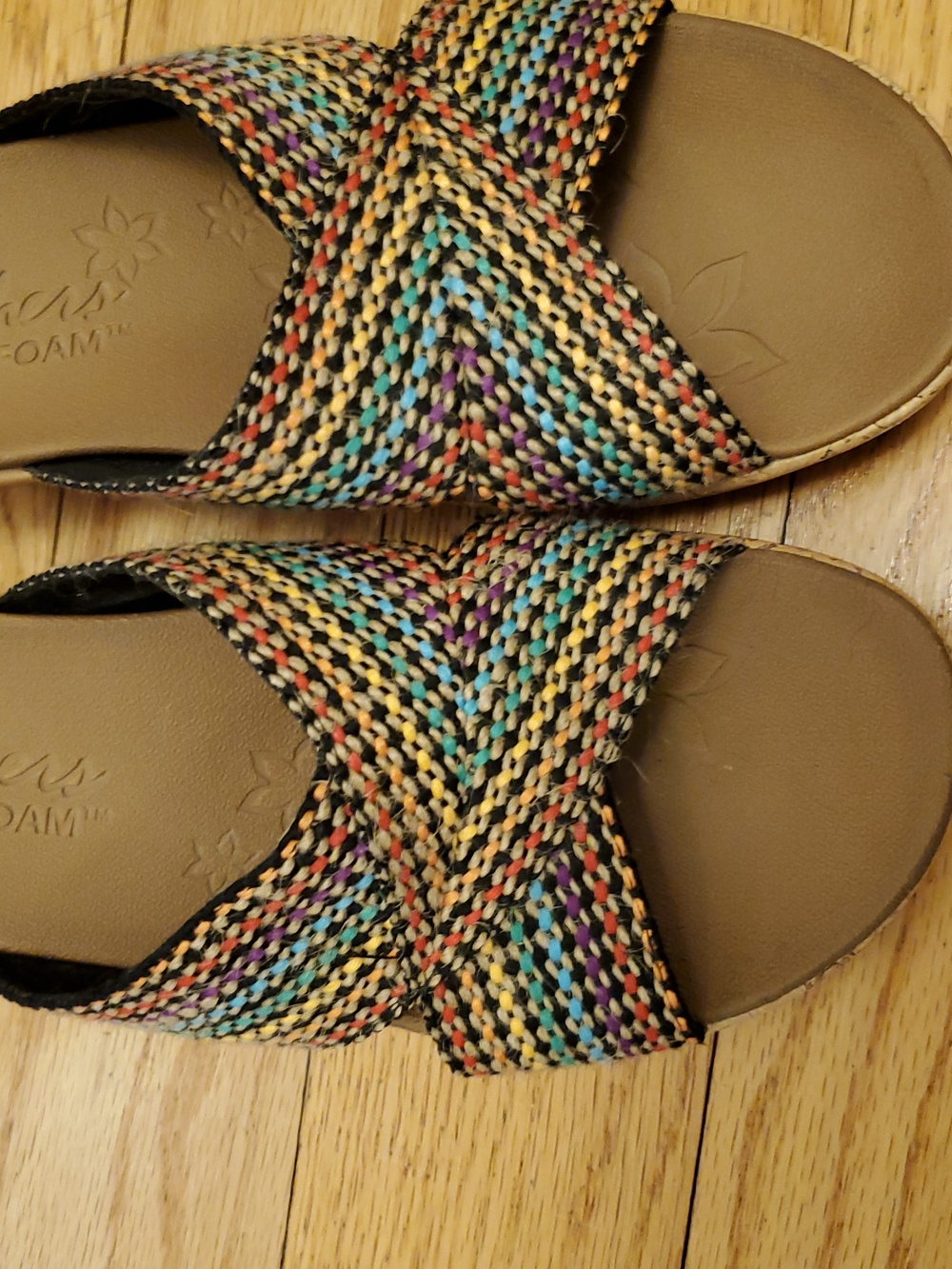 Skechers Woven Multicolor Crisscross Slide Sandals - Picture 11 of 11
